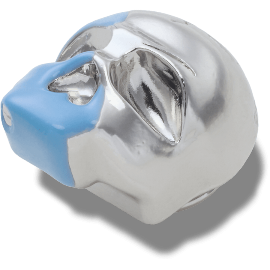 Silver and Blue Enamel Skull - mukautettu kulma - Jibbitz Charms