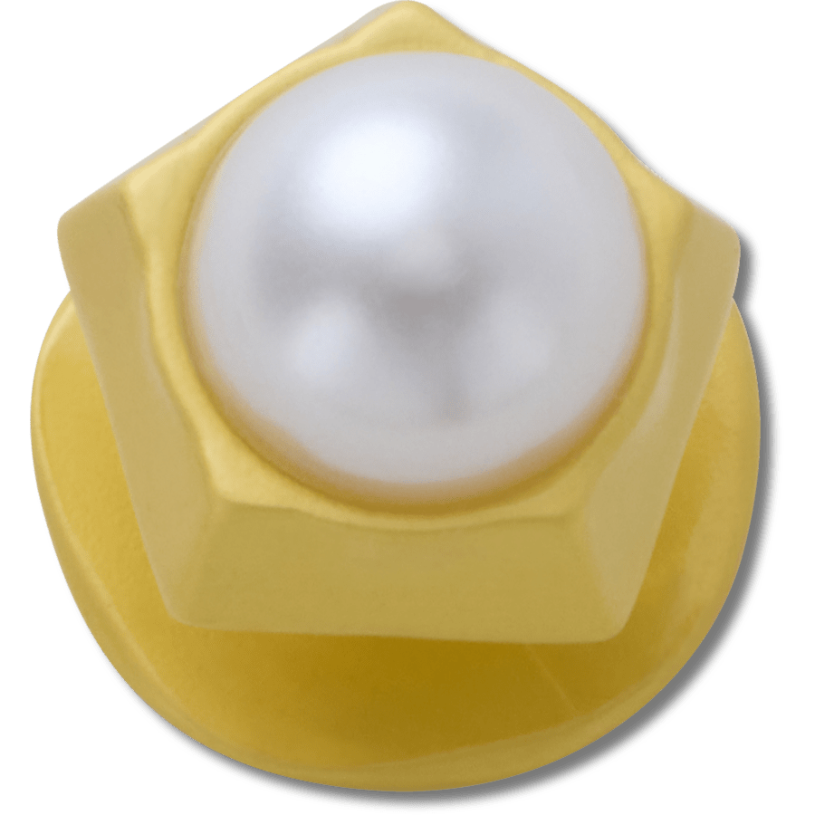 Gold Pentagon Pearl - charm view - Jibbitz Charms