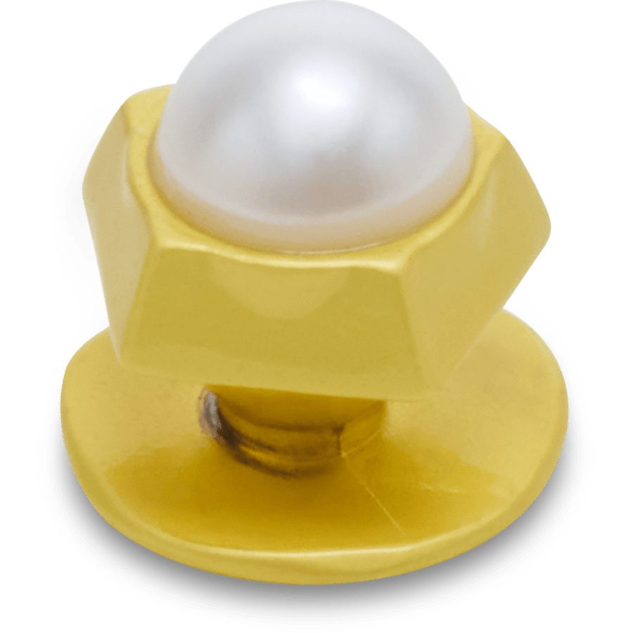 Gold Pentagon Pearl - Custom Angle - Jibbitz Charms