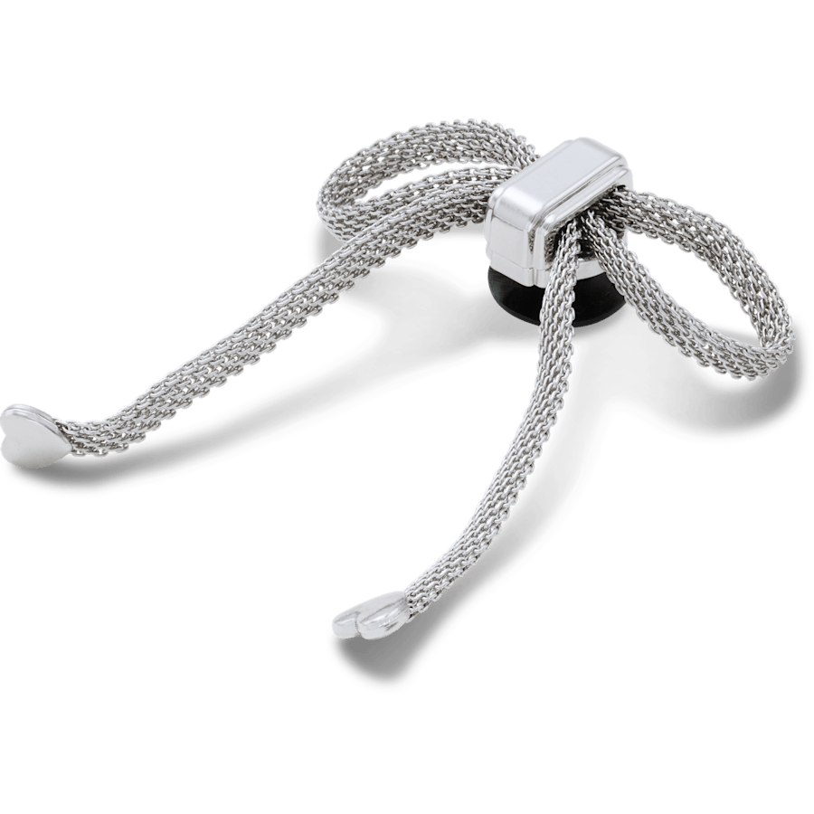 Long Strand Silver Bow - angle personnalisé - Jibbitz Charms