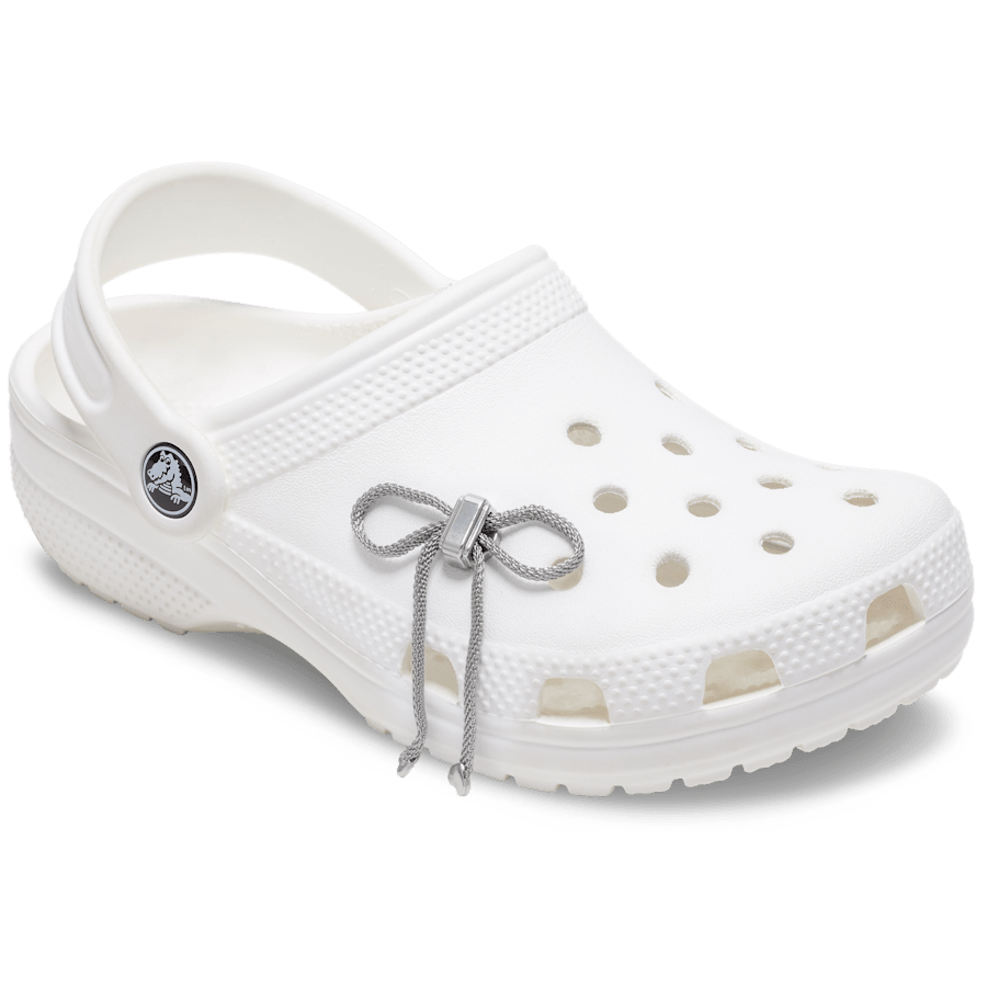 Long Strand Silver Bow - charm-on-shoes - Jibbitz Charms
