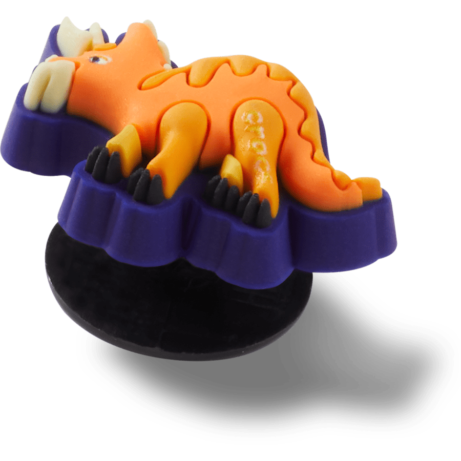  Tiny Orange Dino - charms on shoes - Jibbitz