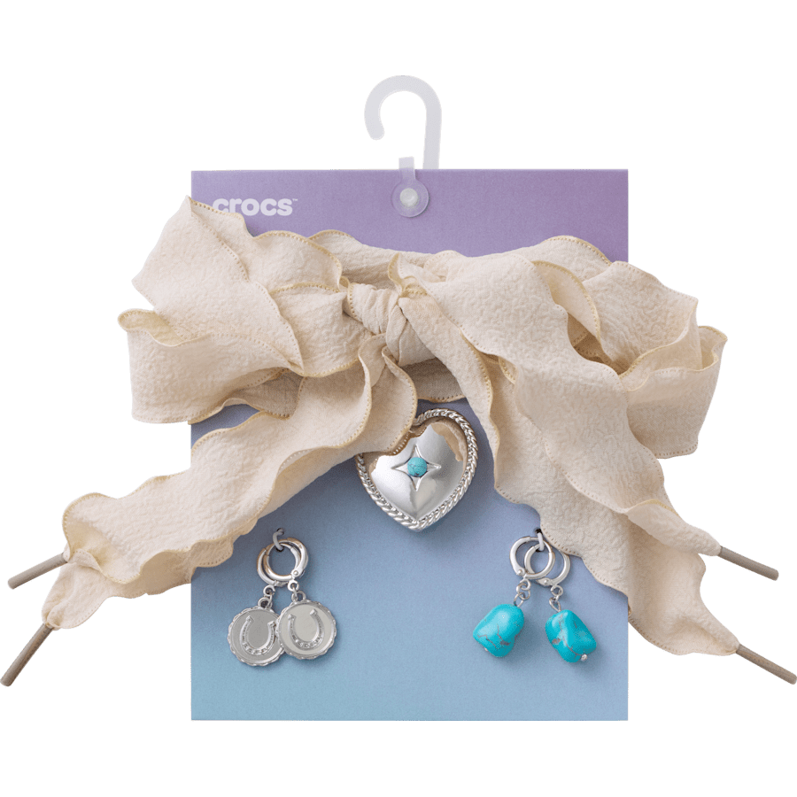  Laces and Silver Turquoise Charm Kit - charms on shoes - Jibbitz