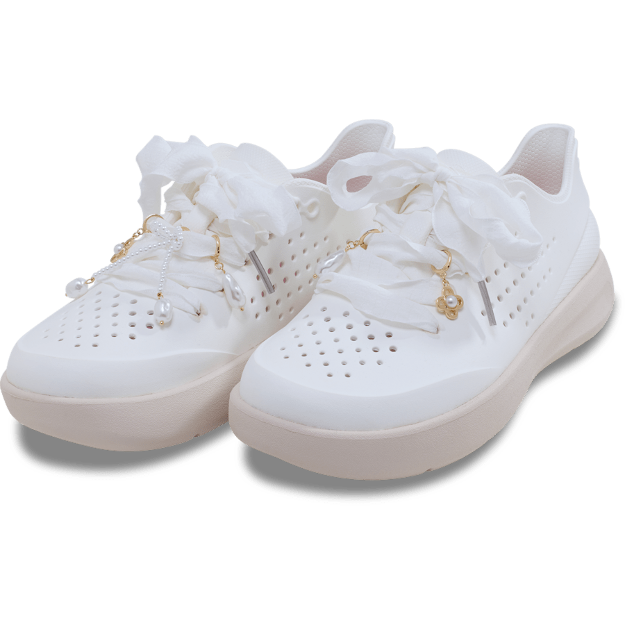  Laces and Pearl Bow Charm Kit - Custom Angle - Jibbitz