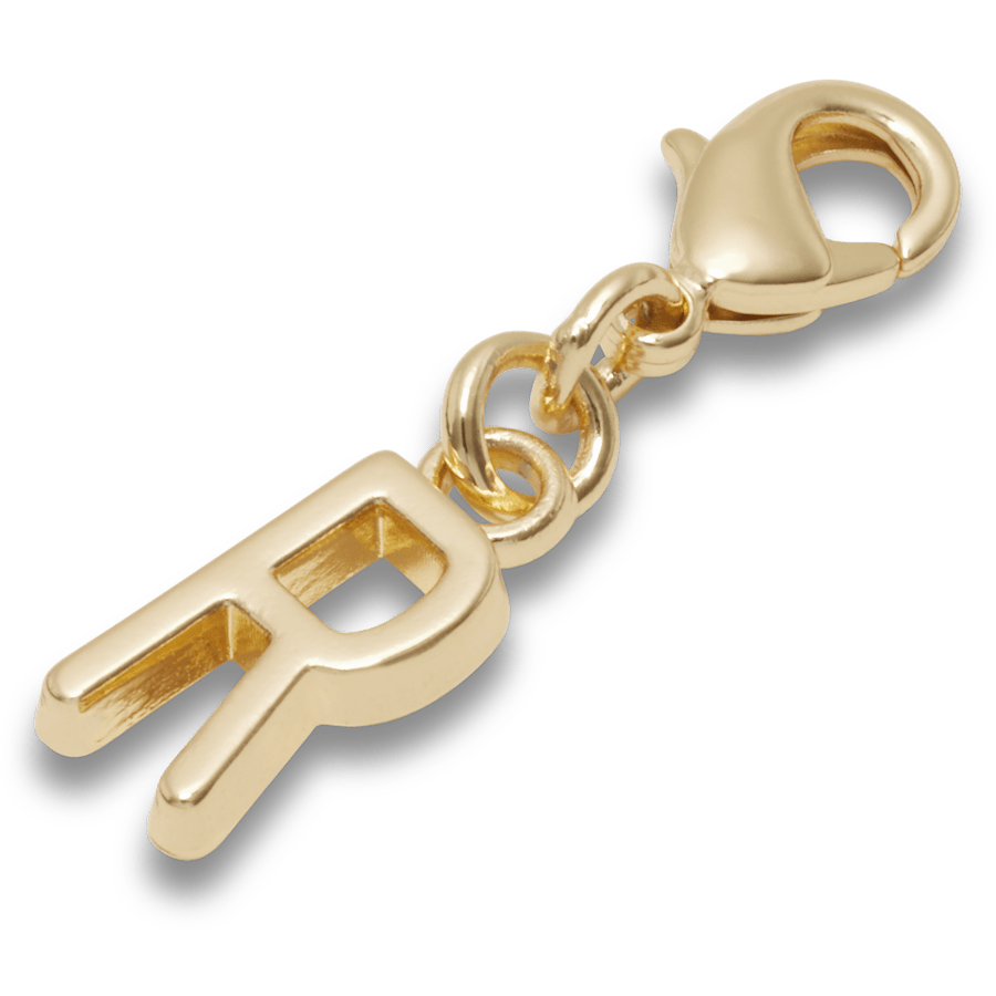 Breloque lettre dorée R - Angle personnalisé - Jibbitz Charms