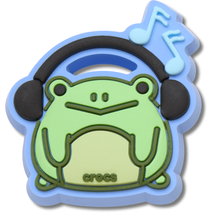 Frog Listening to Music - charm view - Jibbitz Charms
