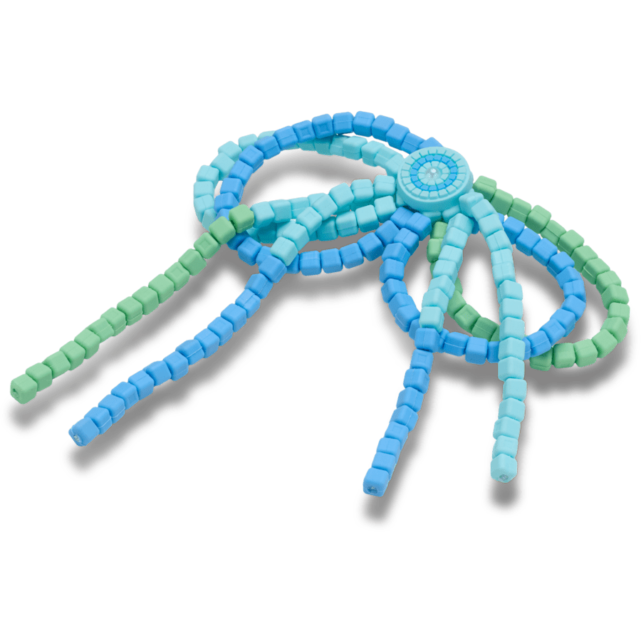 Blue and Green Beaded Bow - angle personnalisé - Jibbitz Charms