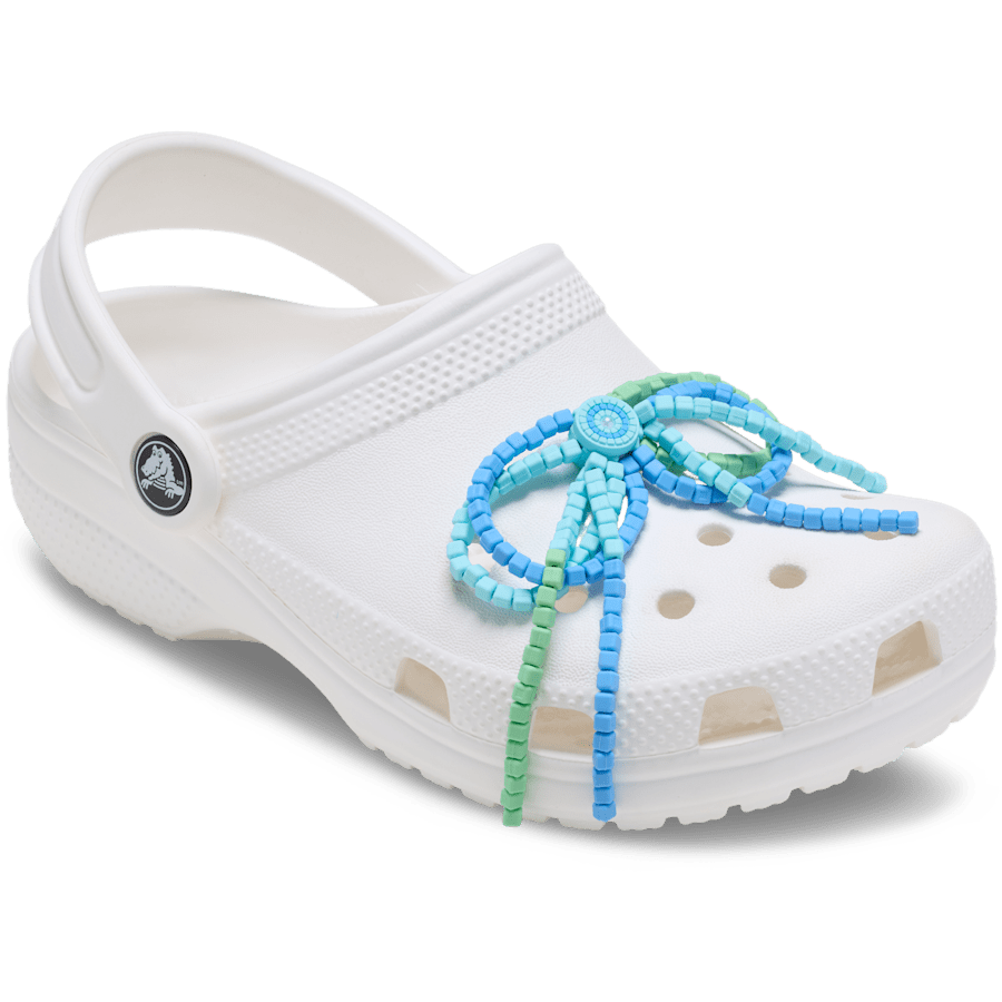 Blue and Green Beaded Bow - charm-on-shoes - Jibbitz Charms