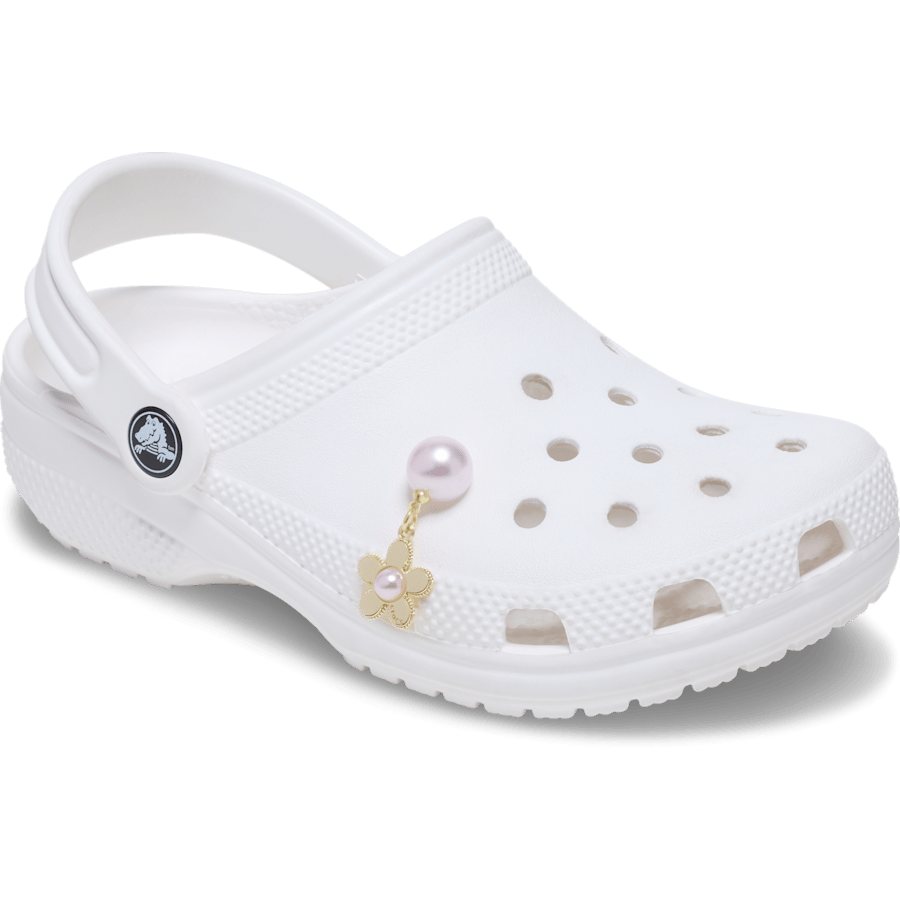 Pink Pearl and Gold Flower - charm-on-shoes - Jibbitz Charms