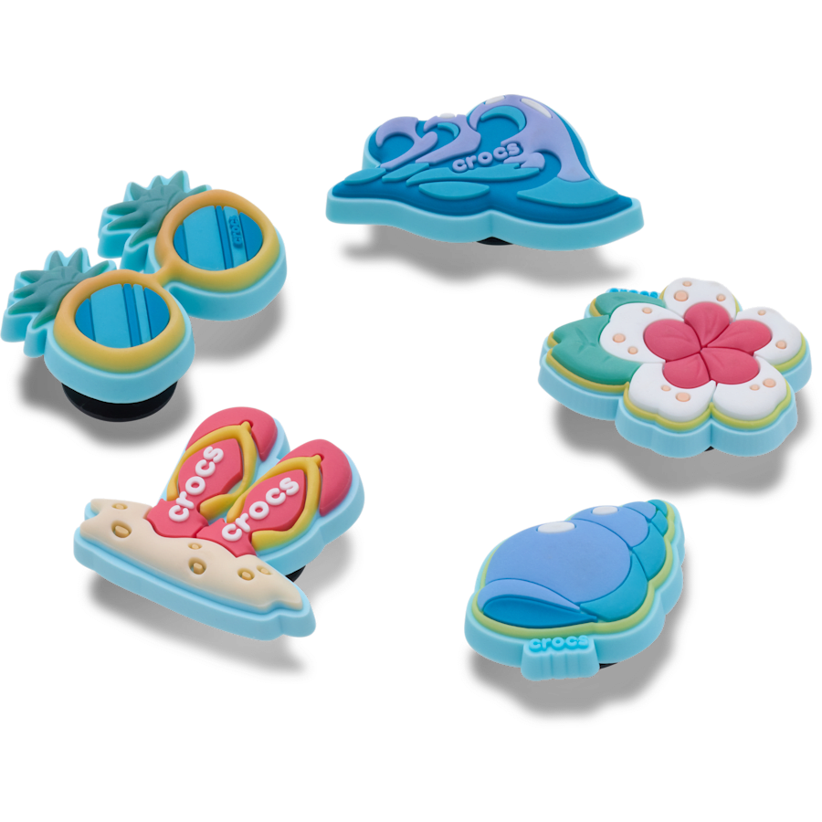 Beach Time 5 Pack - charms on packing card - Jibbitz Charms