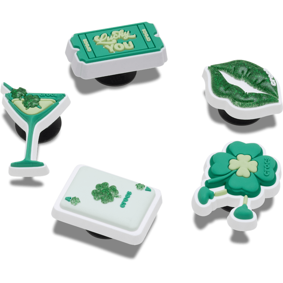 St Patricks Day Lucky 5 Pack - angle personnalisé - Jibbitz Charms