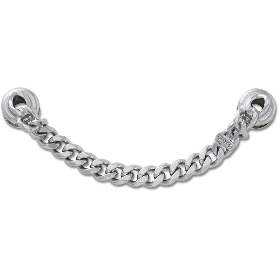 Silver Flat Curb Chain - charm view - Jibbitz Charms