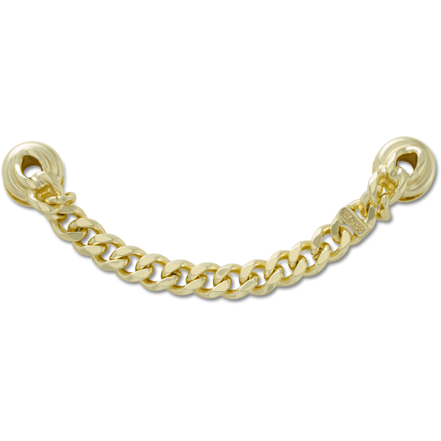 Gold Flat Curb Chain - Charm view - Jibbitz Charms