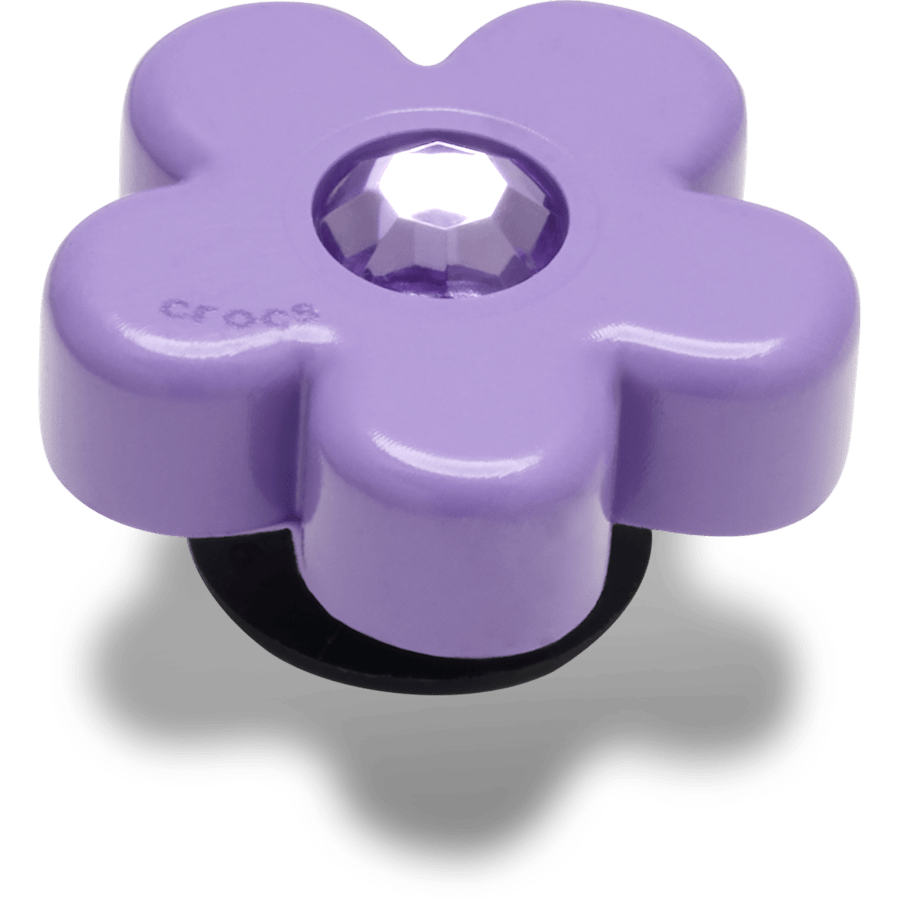 Purple Flower With Gem - Angle personnalisé - Jibbitz Charms