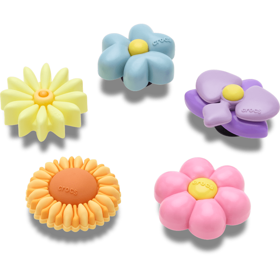 Puffy Flowers 5 Pack - benutzerdefinierter Winkel - Jibbitz Charms