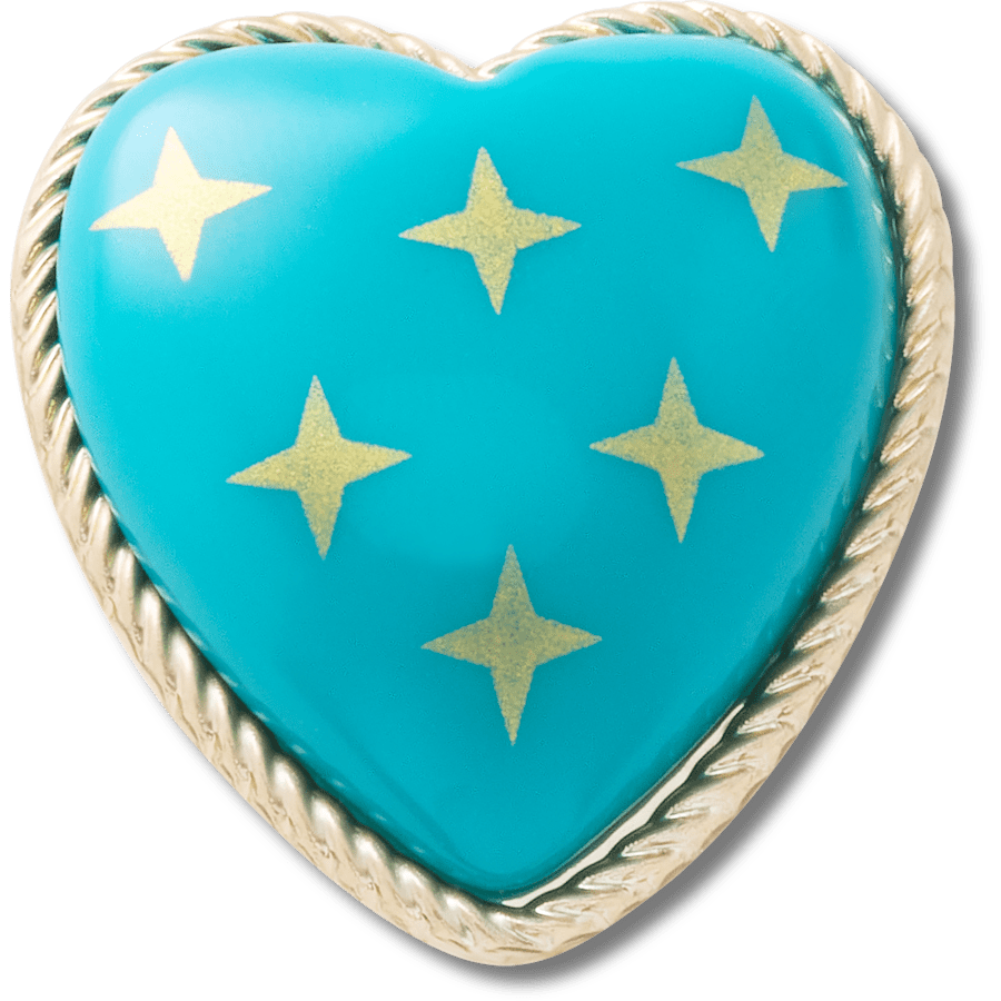 Turquoise and Gold Heart - Zubehöransicht - Jibbitz Charms