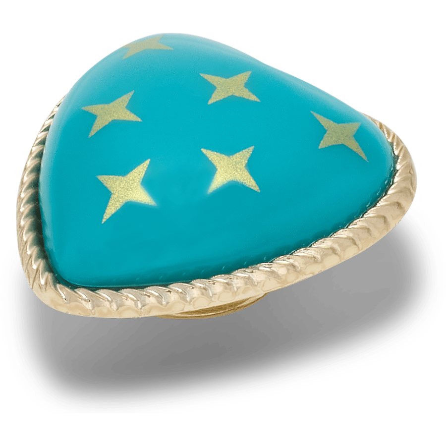 Turquoise and Gold Heart - benutzerdefinierter Winkel - Jibbitz Charms