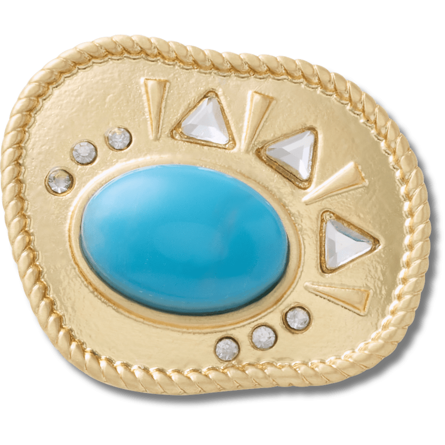 Gold and Turquoise Oval