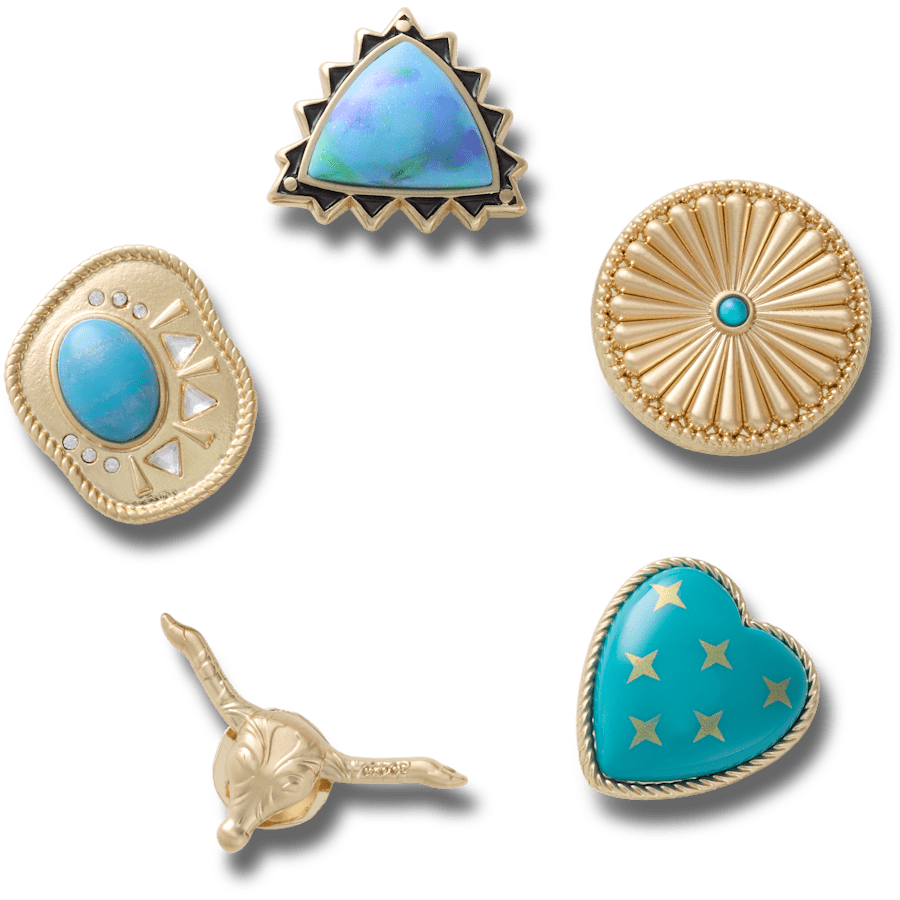 Gold Turquoise Western 5 Pack - vue accessoire - Jibbitz Charms