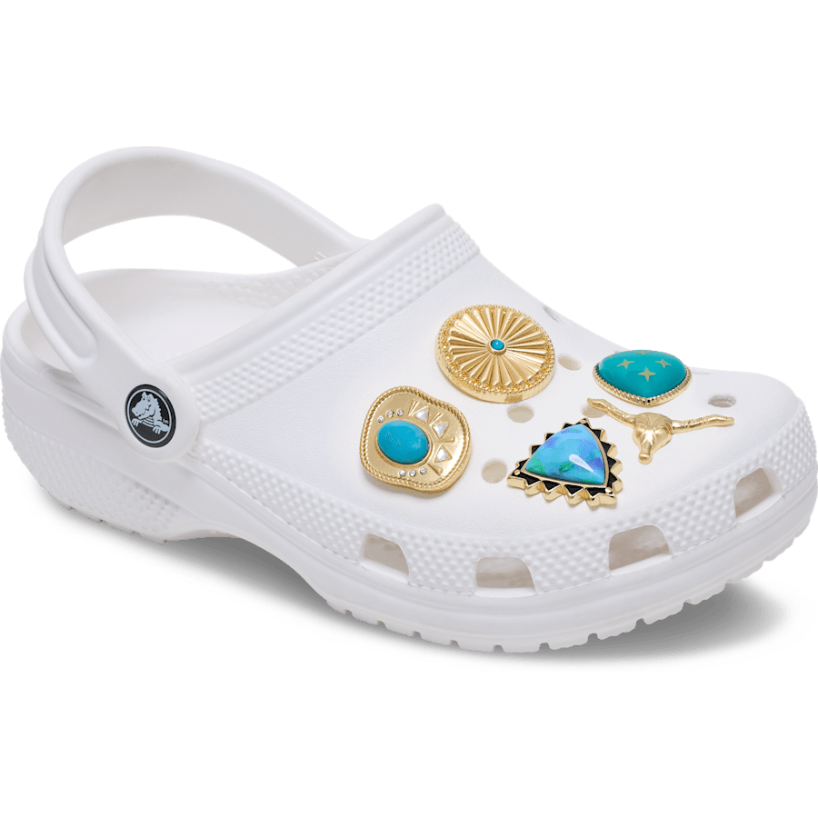 Gold Turquoise Western 5 Pack - charm-on-shoes - Jibbitz Charms
