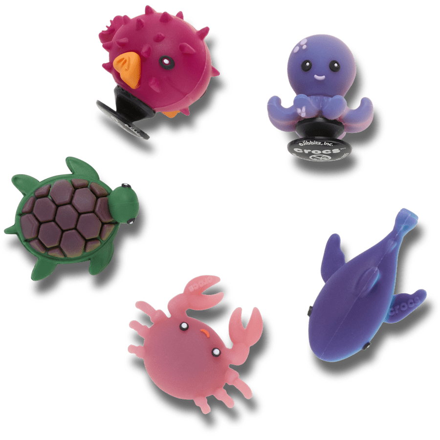 UV Changing Sea Animals 5 Pack - Zubehör auf der Paketkarte - Jibbitz Charms