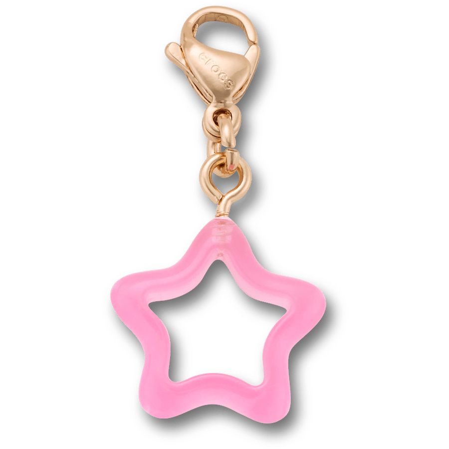 Retro Pink Star Charm - vue accessoire - Jibbitz Charms