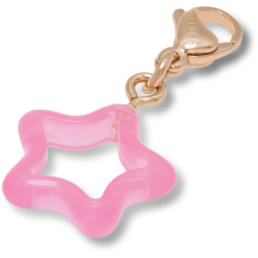 Retro Pink Star Charm - angle personnalisé - Jibbitz Charms