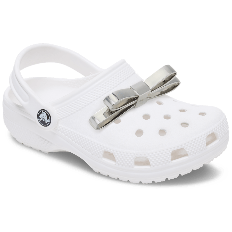 Mega Silver 3D Bow - charm-on-shoes - Jibbitz Charms