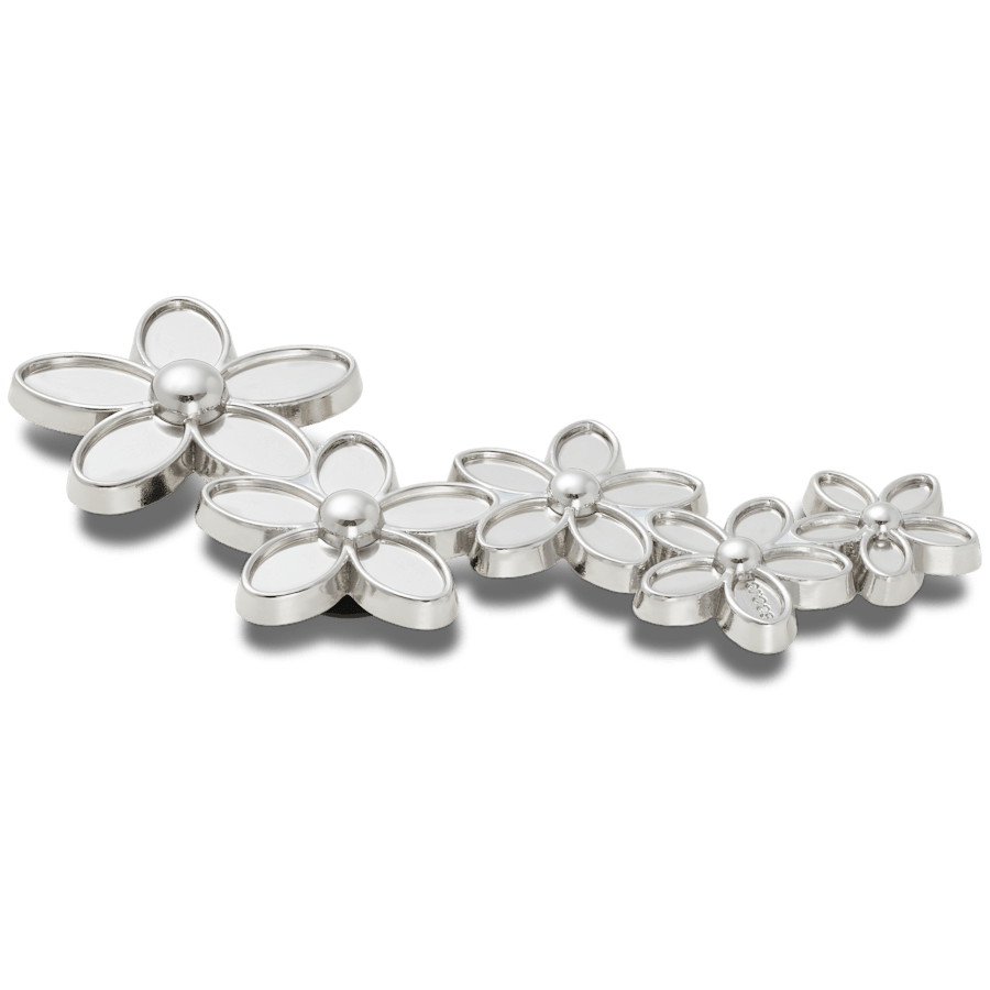 Mega Silver Flower Cluster - angle personnalisé - Jibbitz Charms