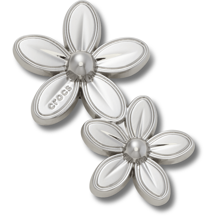 Silver Double Flower Cluster - Charm view - Jibbitz Charms