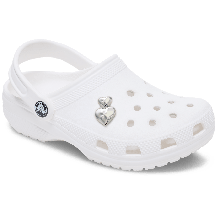 Silver Double Heart - charm-on-shoes - Jibbitz Charms