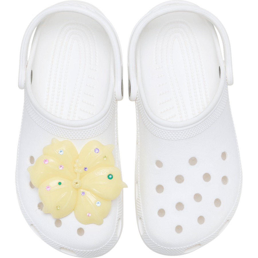 Mega Yellow Gem Hibiscus - charm-on-shoes - Jibbitz Charms