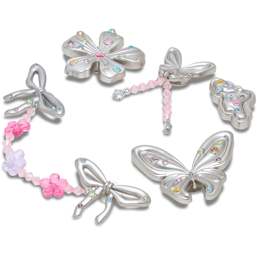 Silver Meta Gem Fantasy 5 Pack - mukautettu kulma - Jibbitz Charms