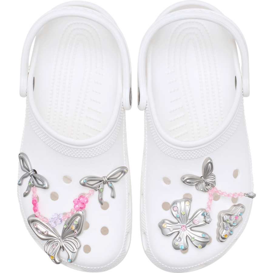 Silver Meta Gem Fantasy 5 Pack - charm-on-shoes - Jibbitz Charms