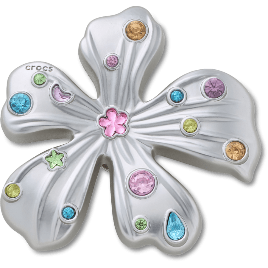 Crocs Silver Meta Gem Flower