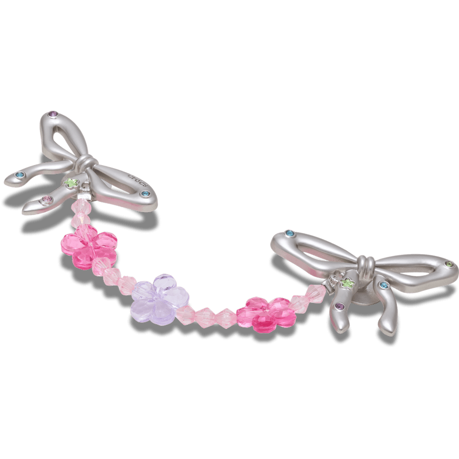 Silver Meta Flower Chain - angle personnalisé - Jibbitz Charms