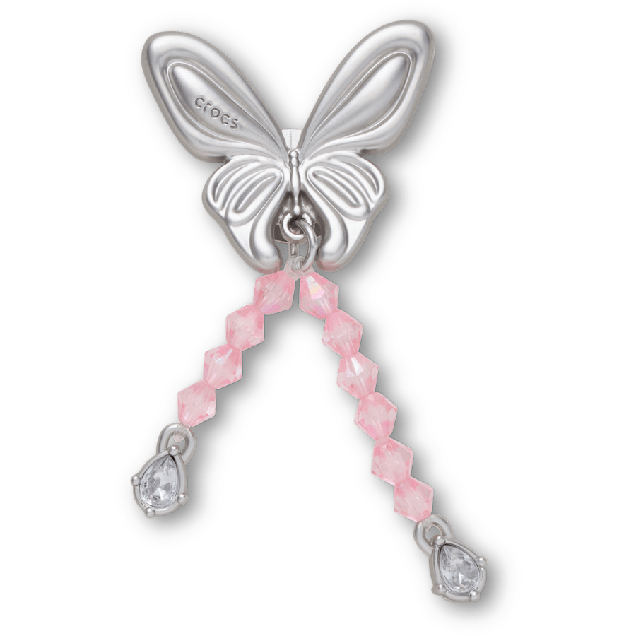 Silver Beaded Meta Butterfly