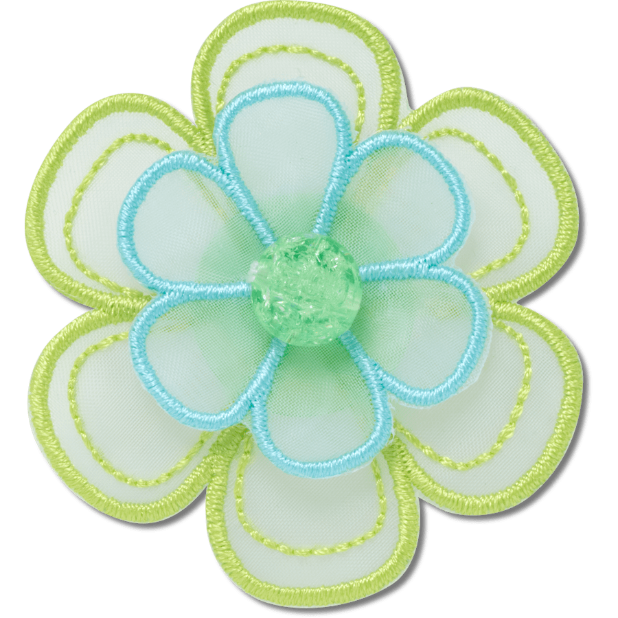 Green Mesh Flower - charm view - Jibbitz Charms