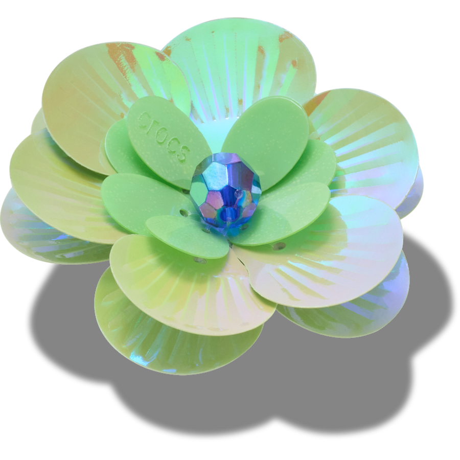Sequin Green Flower - benutzerdefinierter Winkel - Jibbitz Charms