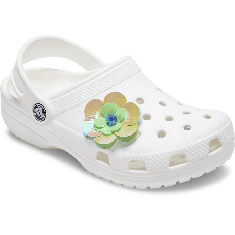 Sequin Green Flower - charm-on-shoes - Jibbitz Charms