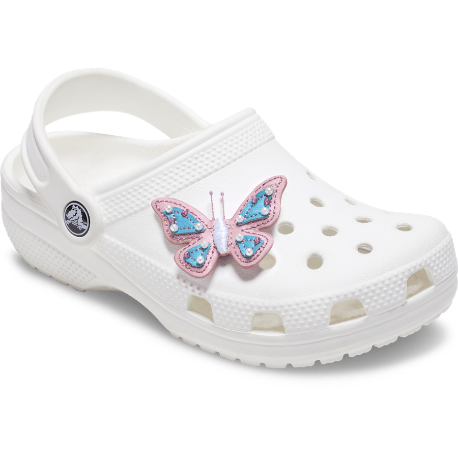 Faux Leathe r Pink Butterfly - charm-on-shoes - Jibbitz Charms