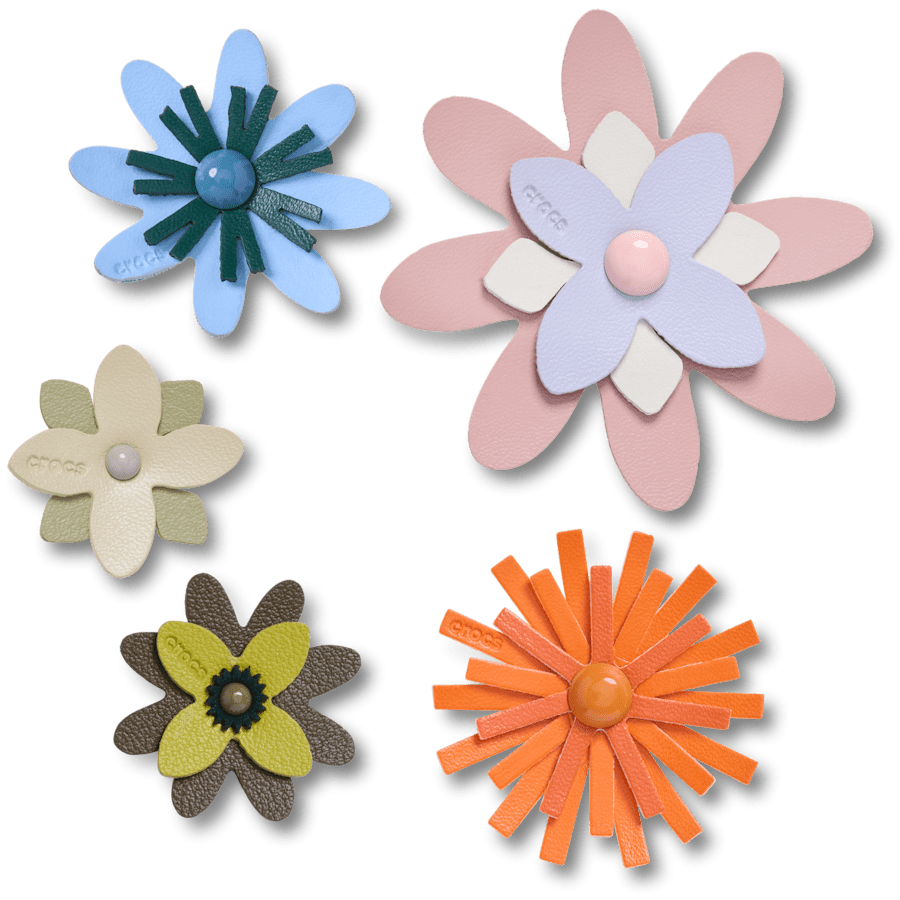 Faux Leathe r Floral 5 Pack - accessoire weergave - Jibbitz Charms