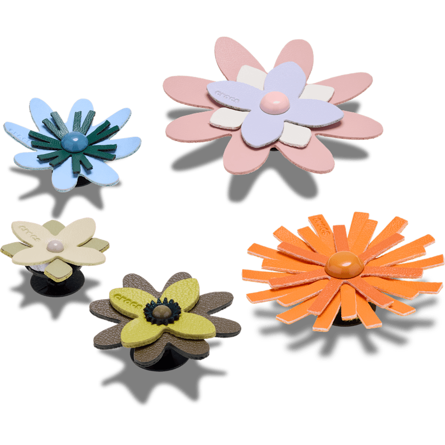 Faux Leathe r Floral 5 Pack - aangepaste hoek - Jibbitz Charms