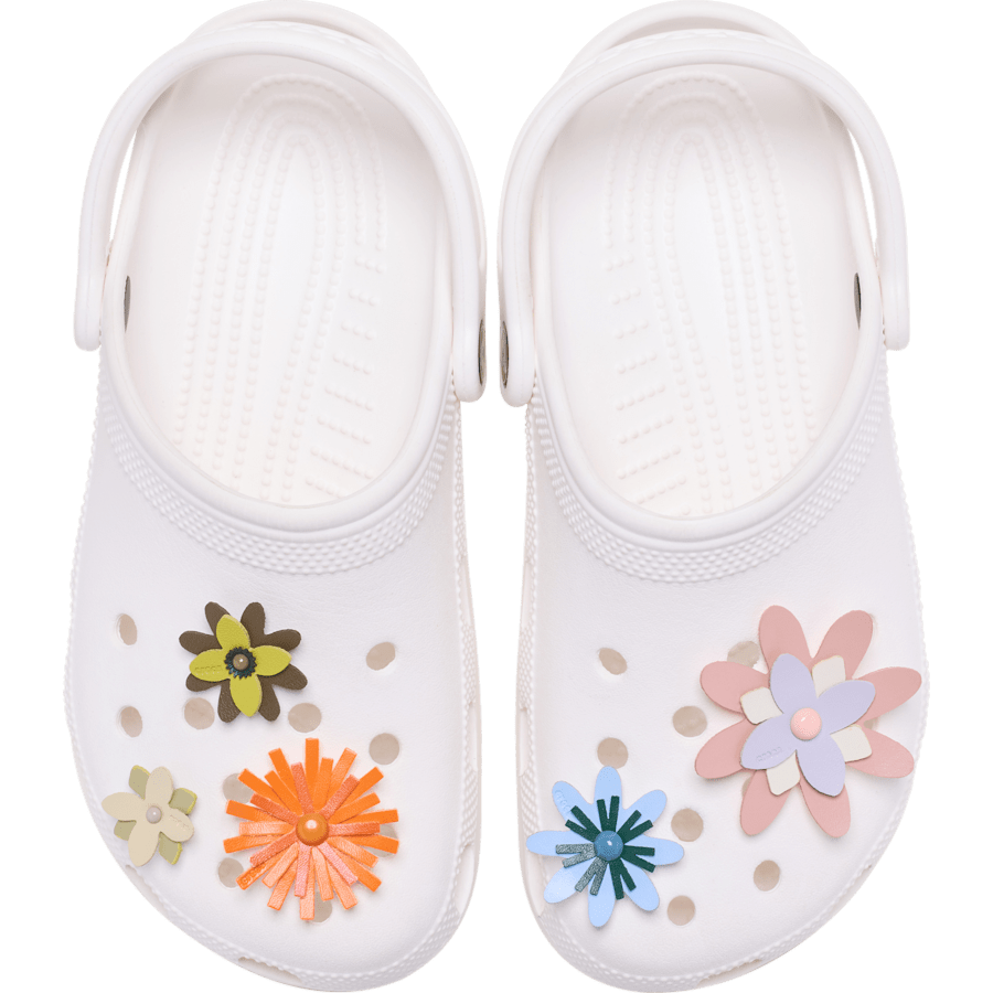 Faux Leathe r Floral 5 Pack - charm-on-shoes - Jibbitz Charms