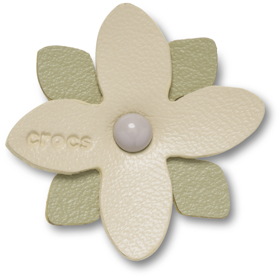 Faux Leathe r Tac Green Flower