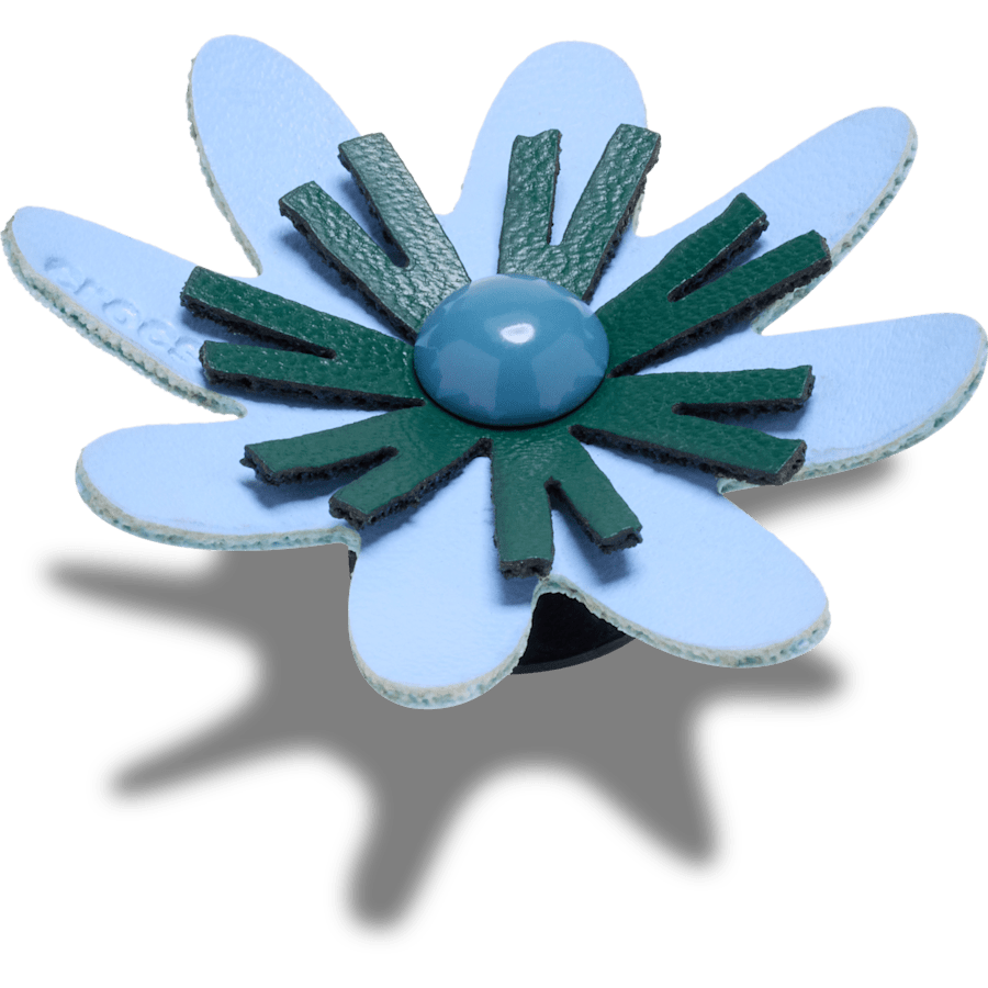Faux Leathe r Blue Flower - Angle personnalisé - Jibbitz Charms