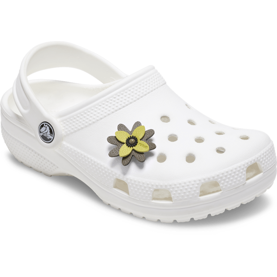 Faux Leathe r Green Flower - charm-on-shoes - Jibbitz Charms