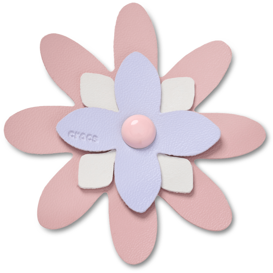 Faux Leathe r Pink Flower