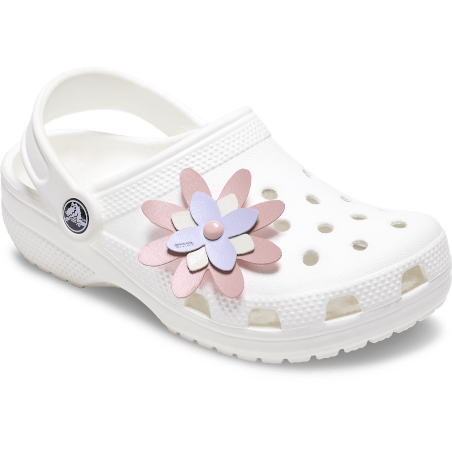 Faux Leathe r Pink Flower - charm-on-shoes - Jibbitz Charms