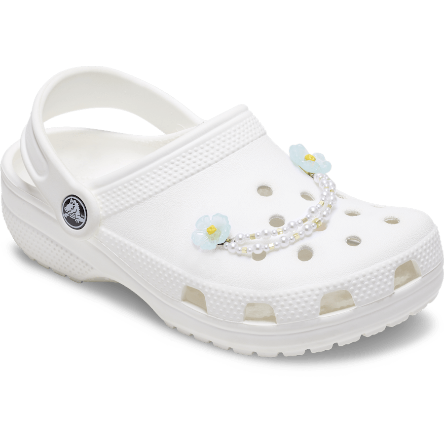 Blue Flower and Pearl Chain - Charm on shoes - Jibbitz Charms